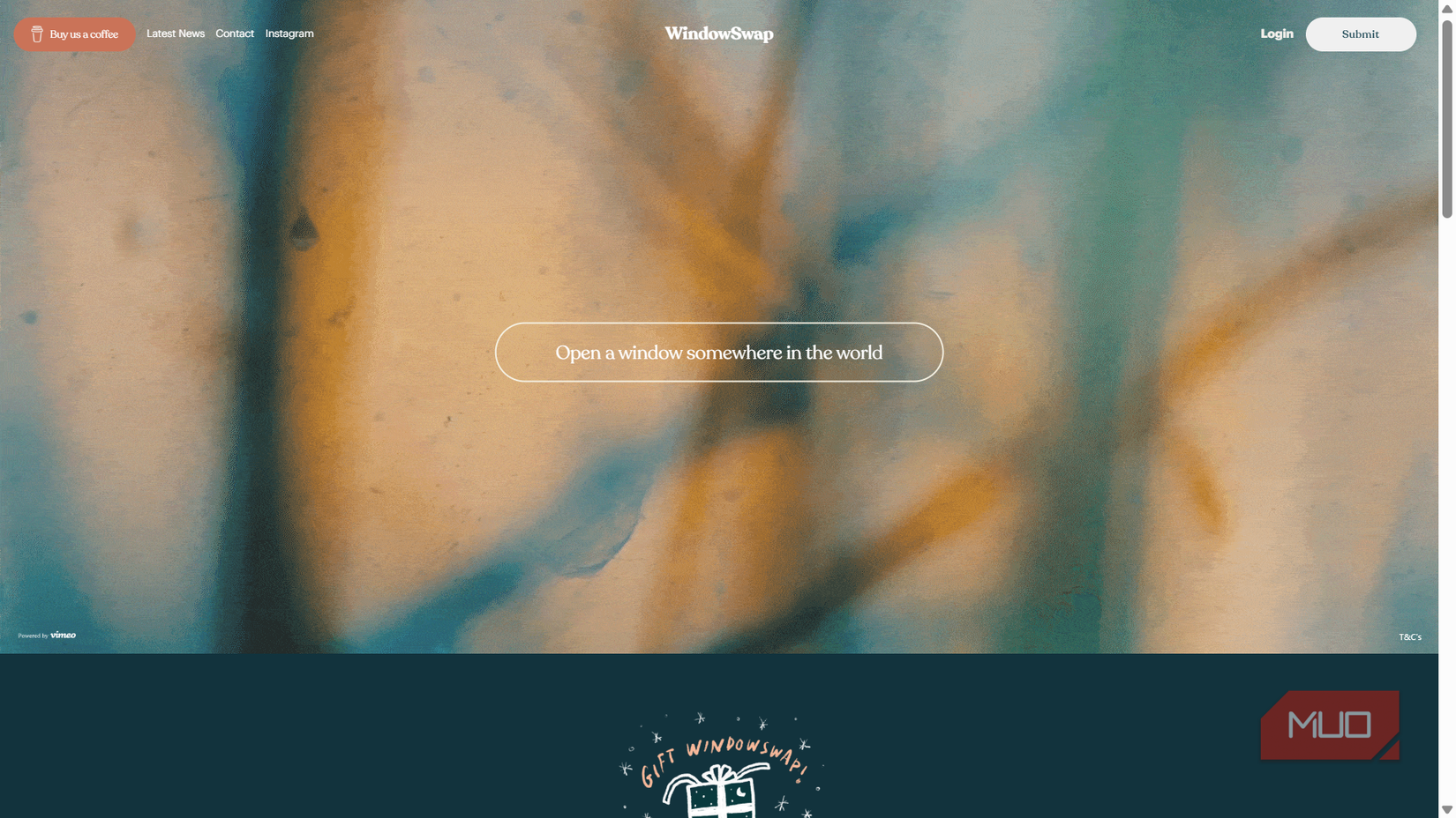 Open a window somewhere in the world button on WindowSwap.