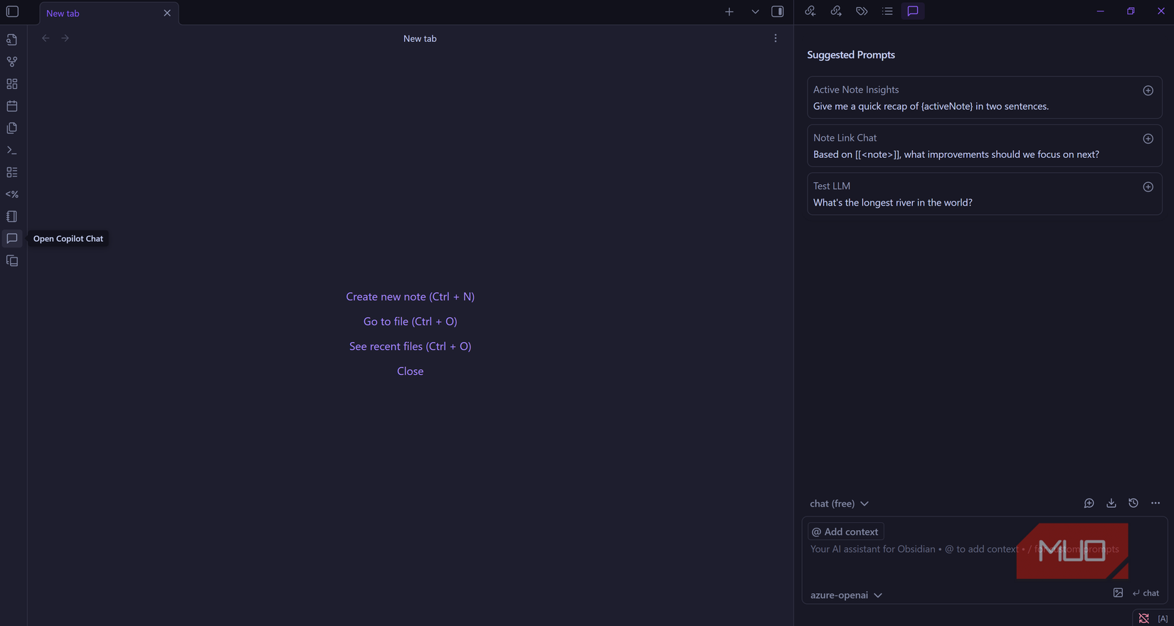 Open Copilot in ribbon to access AI sidebar