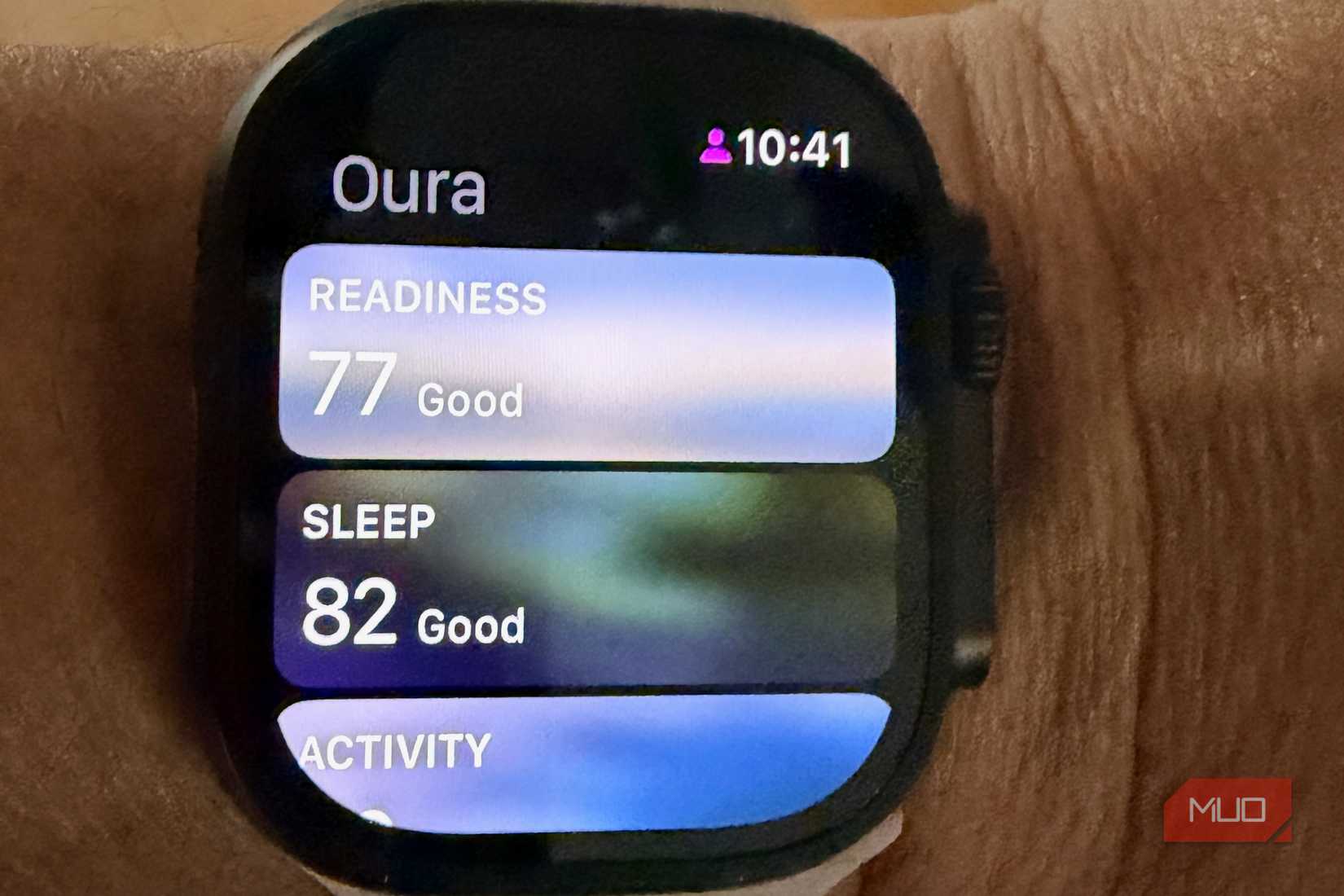 Oura app on Apple Watch.
