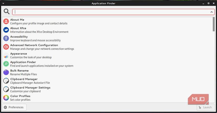 Peppermint Linux application finder