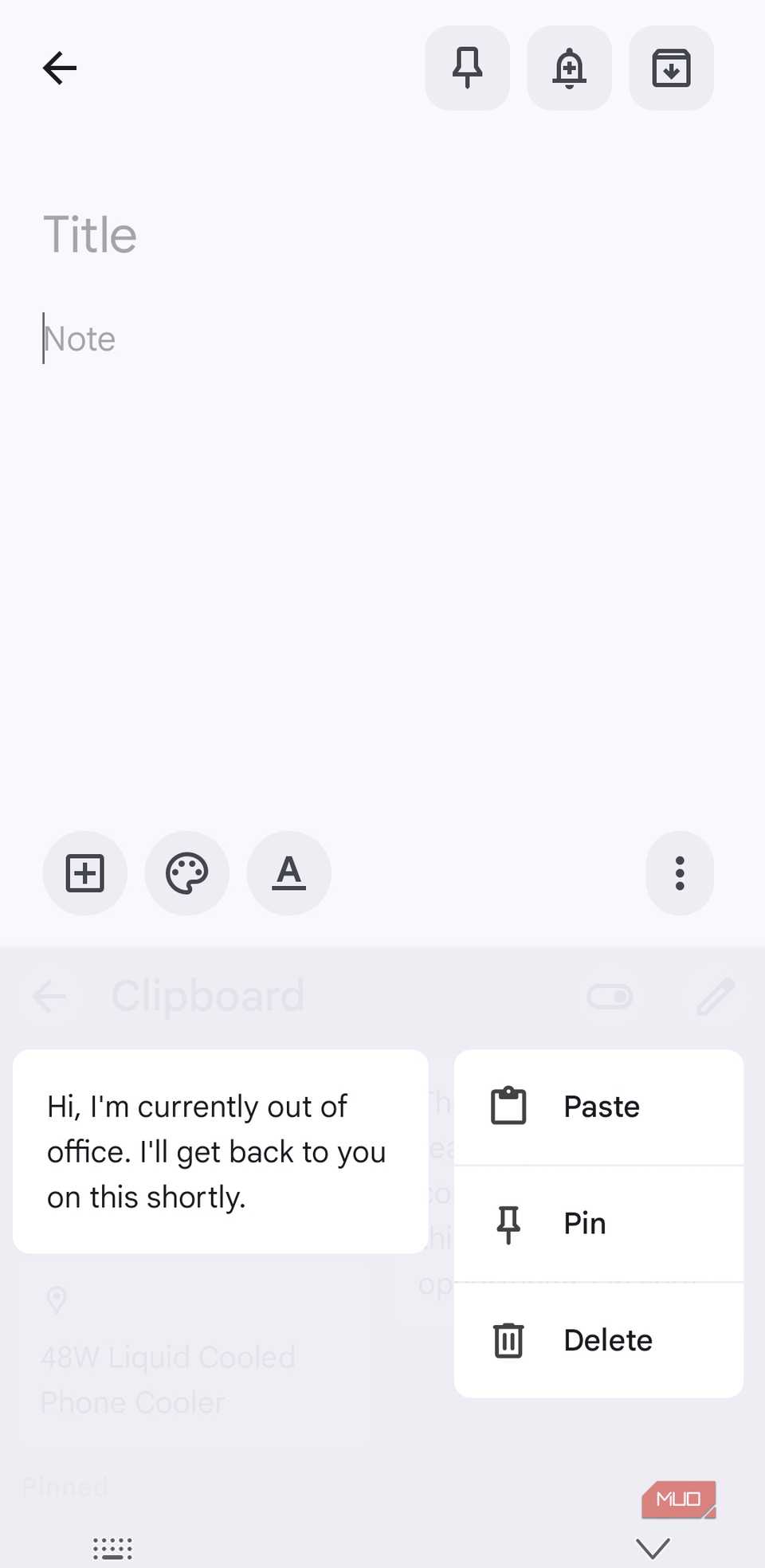 Pin text in Gboard