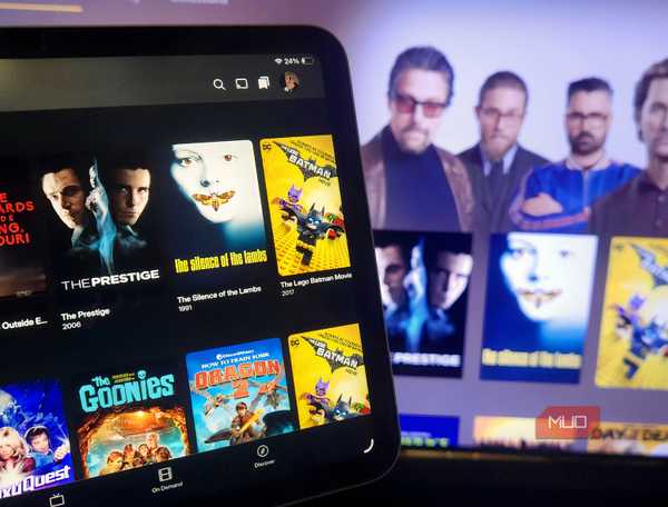 The Plex menu showing on two devices.