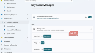 PowerToys keyboard manager on PC