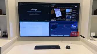 samsung frame 55 inch on desk macOS