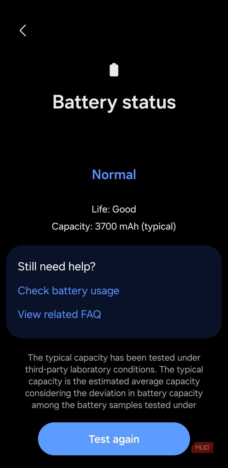 Samsung Members App Showing Battery Status on Galaxy Phone
