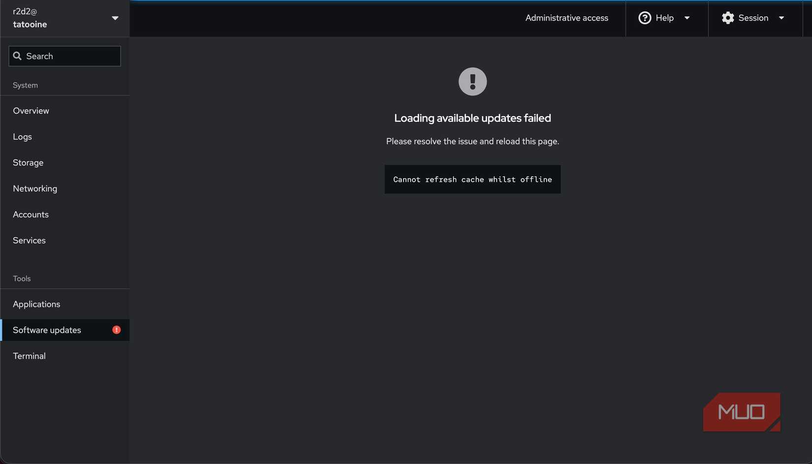 Loading available updates failed error on Ubuntu Server.
