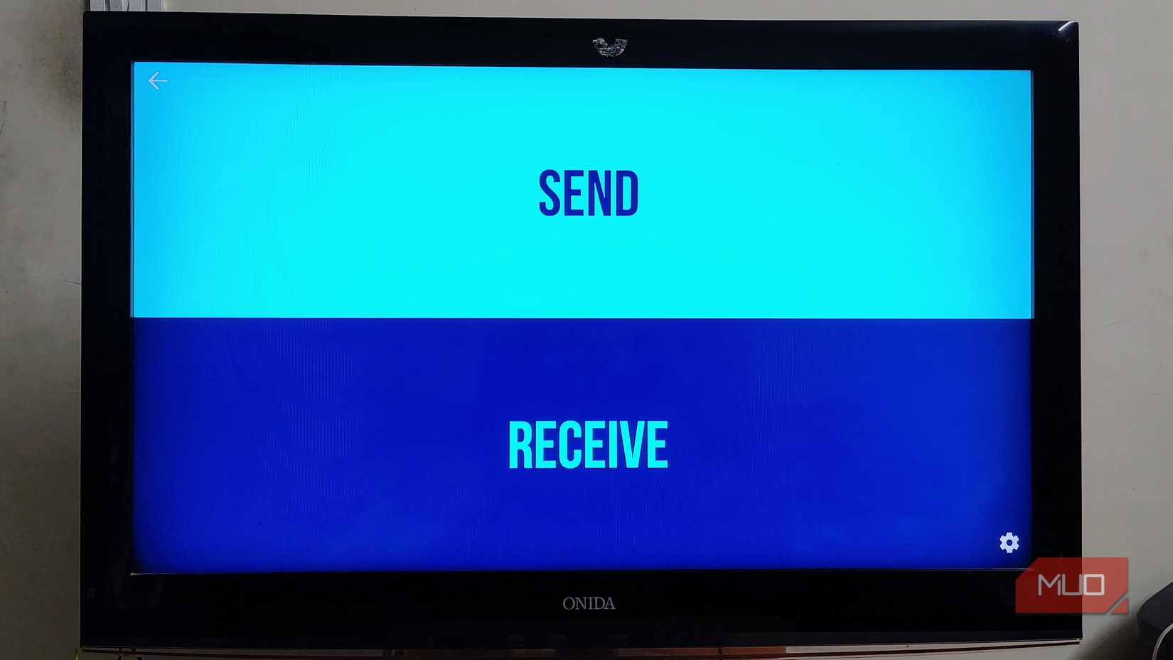 Send files to TV app home screen on Amazon Fire TV Stick with send and receive options.