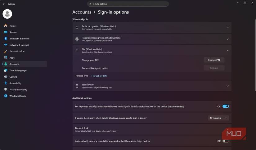 Setting up FaceID on the OS