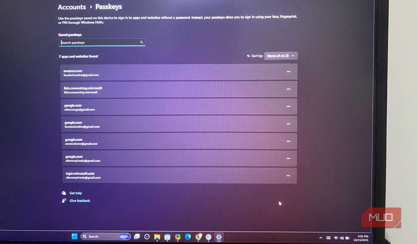 Setting up passkeys on Windows 11