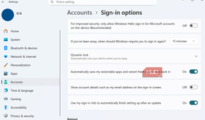 Sign in options on Windows