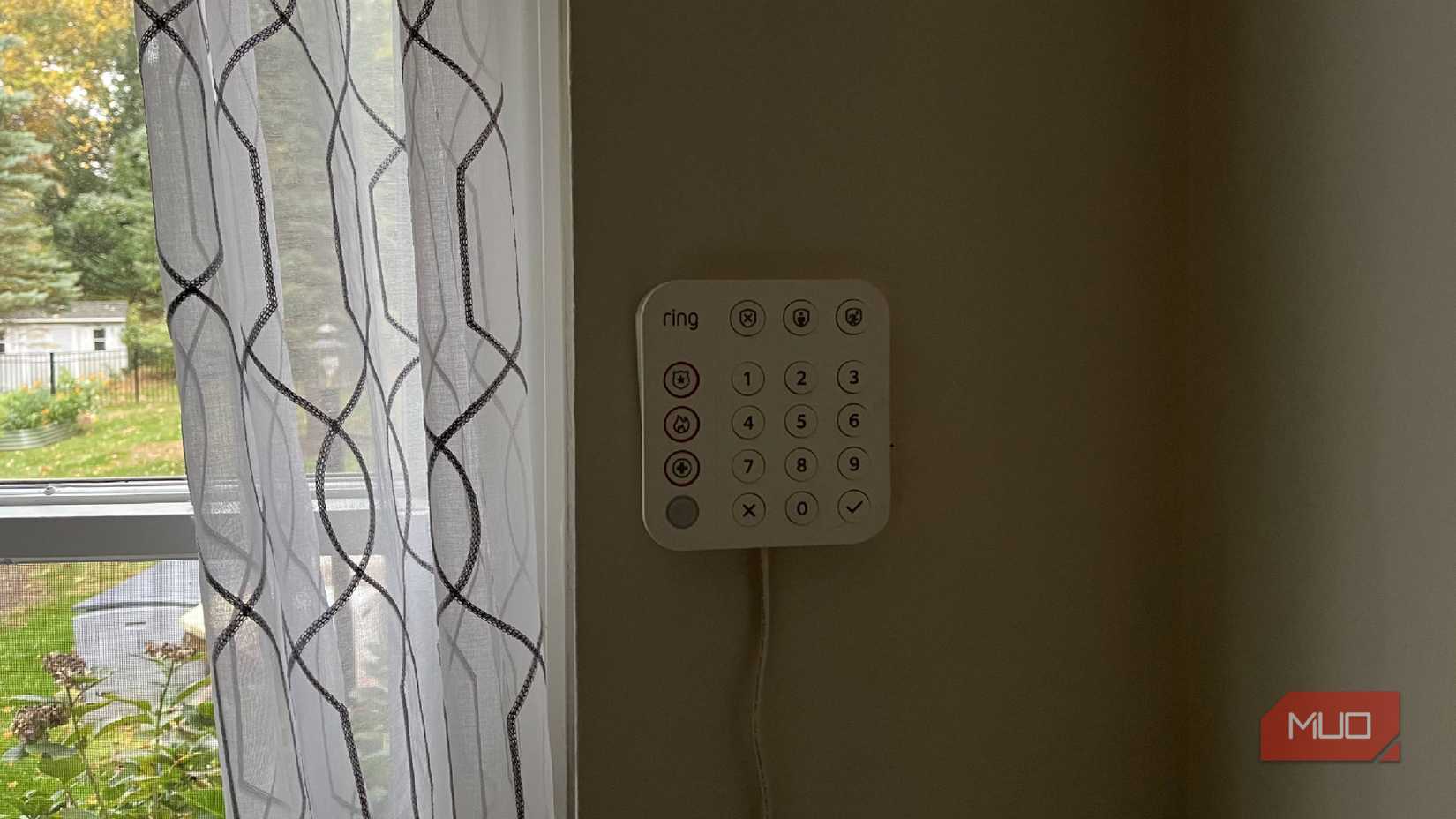 A Ring keypad for a security system in a kitchen