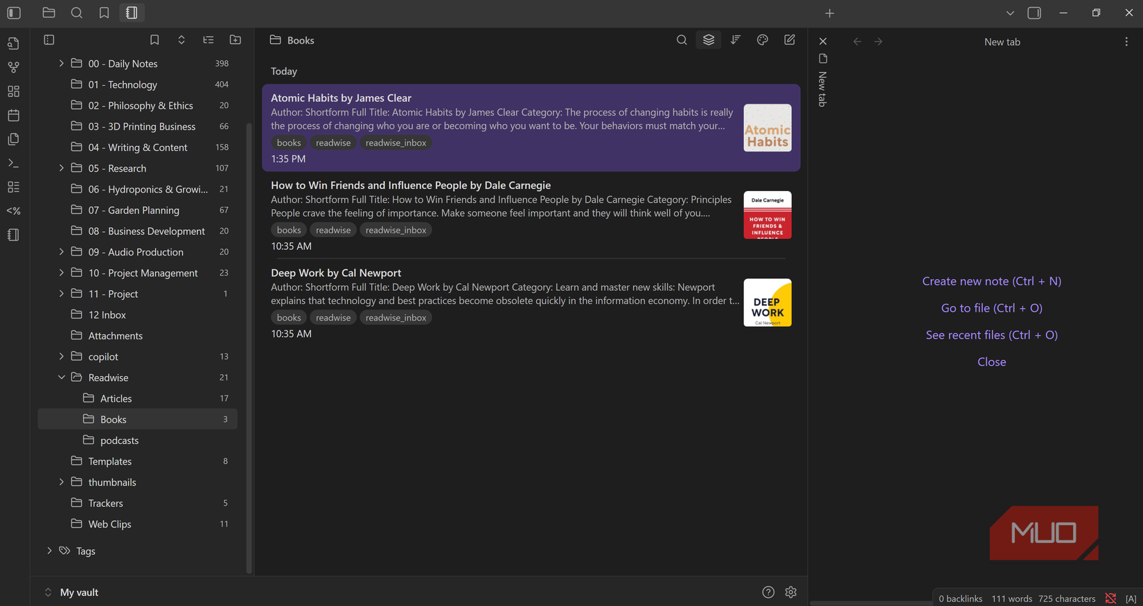 Superior dual-pane navigation interface in Note Navigator