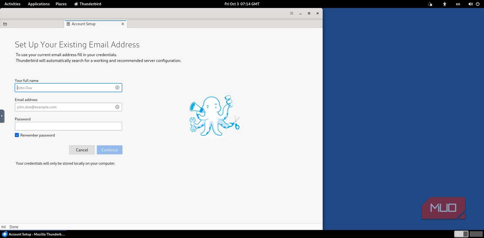 Tails Thunderbird email client