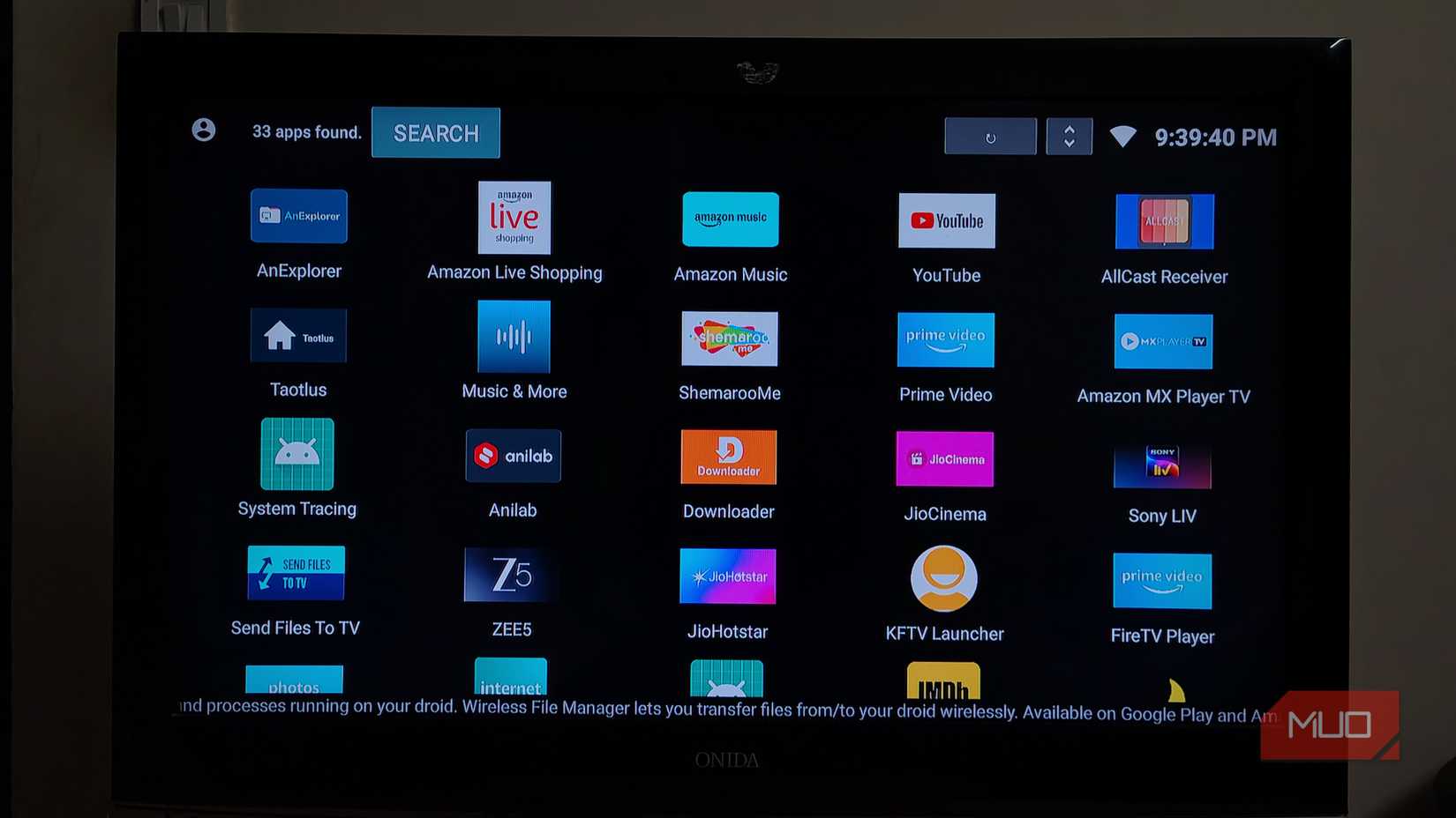 Taotlus app launcher app list screen with multiple apps visible on Fire TV Stick.
