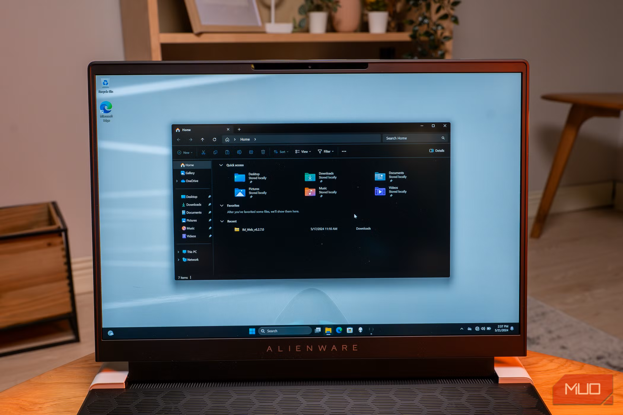 The file explorer on the Alienware x16 R2