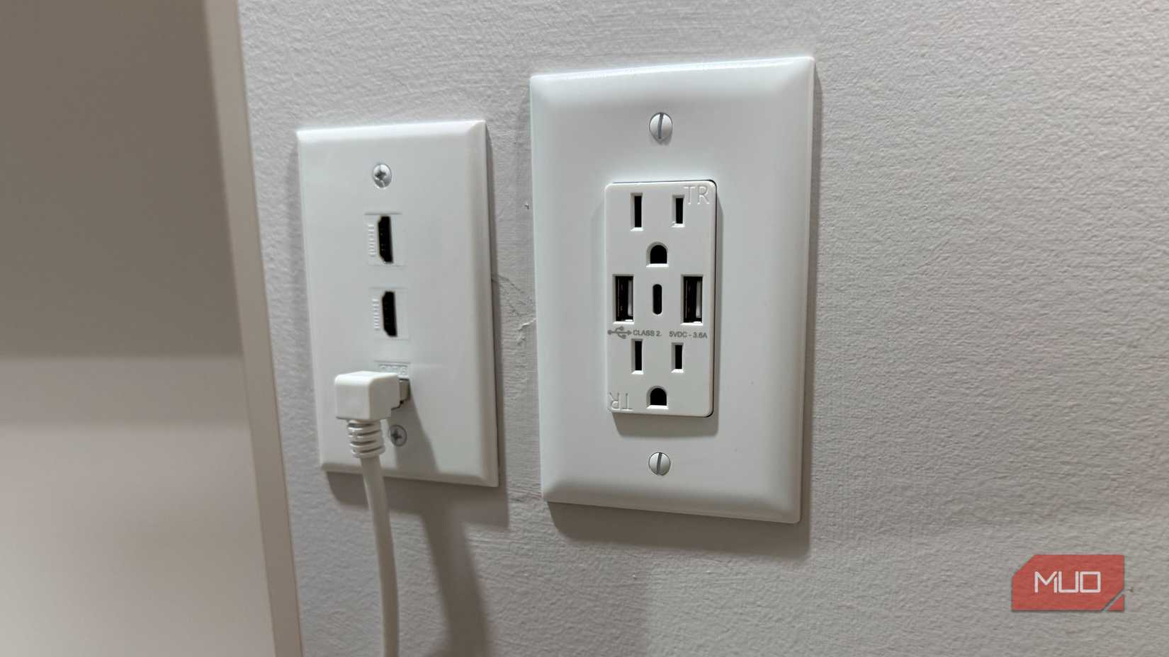 topgreener usb outlet in wall next to hdmi ethernet plate
