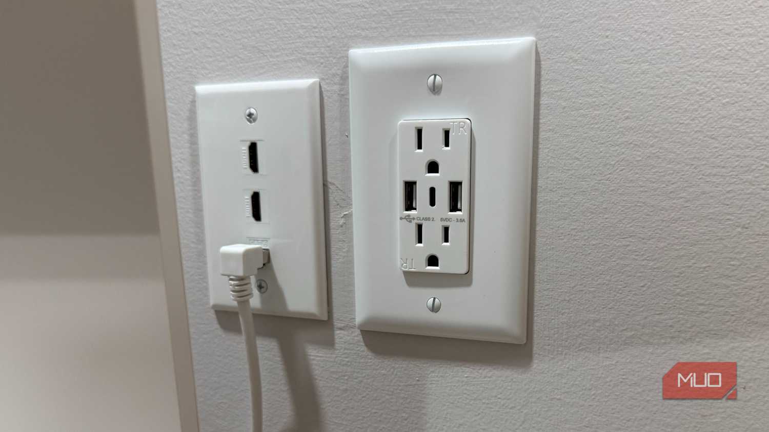 topgreener usb outlet in wall next to hdmi ethernet plate