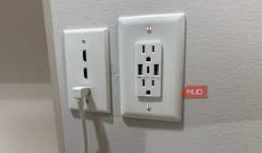 topgreener usb outlet in wall next to hdmi ethernet plate