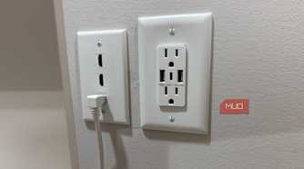 topgreener usb outlet in wall next to hdmi ethernet plate