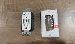 topgreener usb outlet with wall plate on desk
