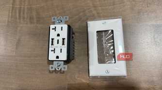 topgreener usb outlet with wall plate on desk