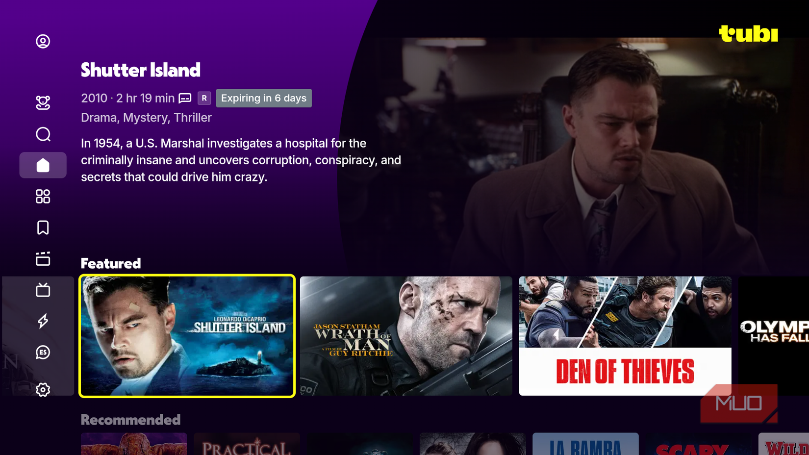 A screenshot of the Tubi homepage.