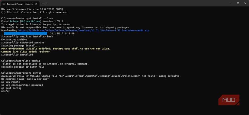 Using Rclone to configure cloud accounts