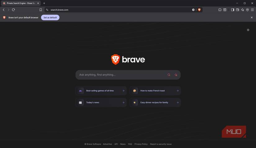 Usando el motor de búsqueda Brave