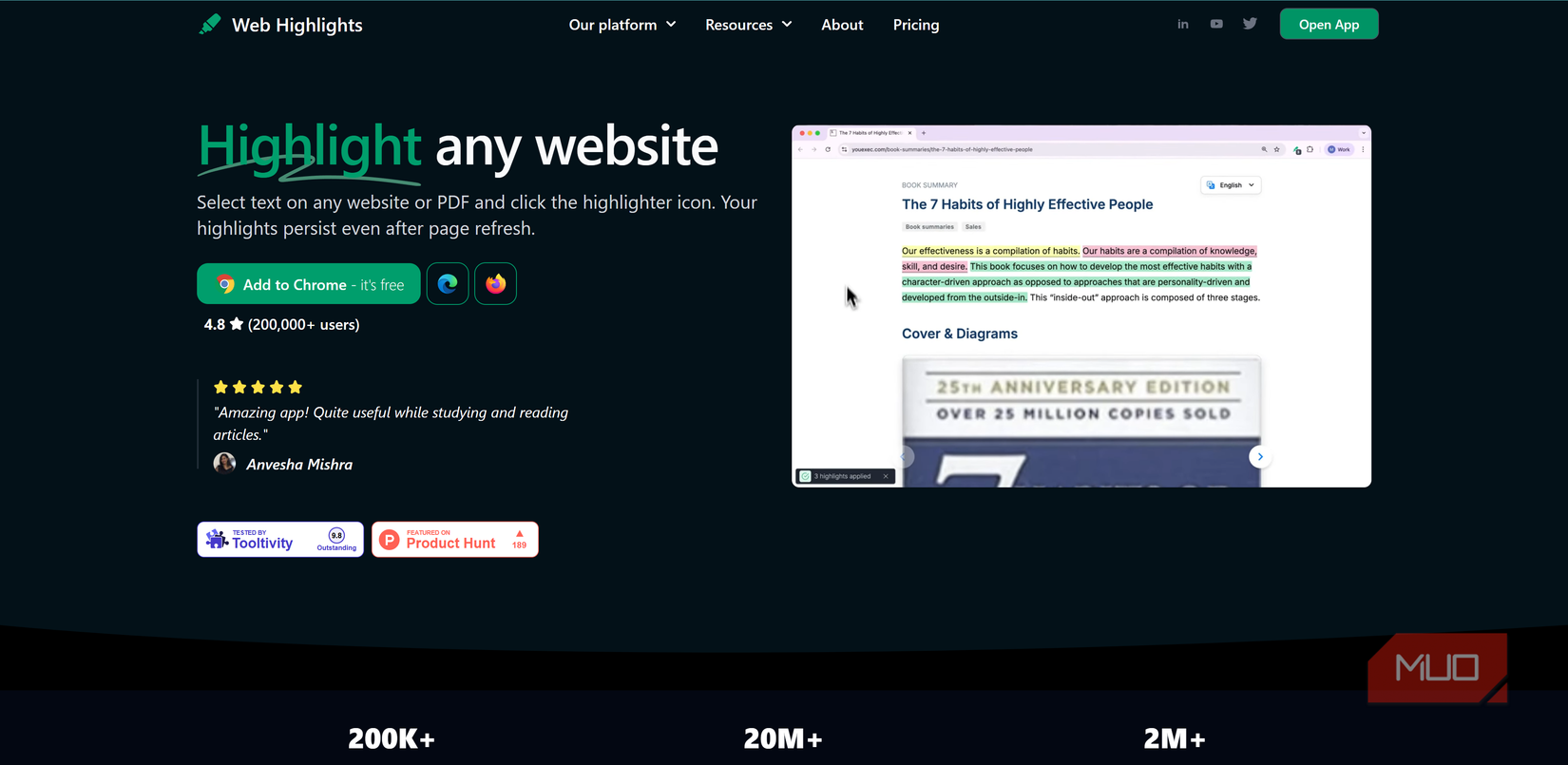 Web Highlights official website