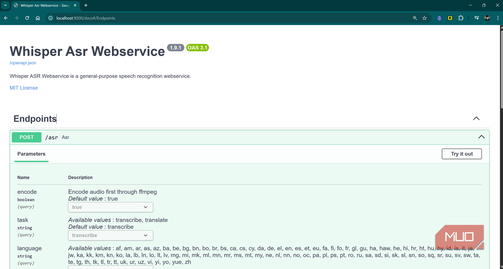 Whisper Asr Webservice portal