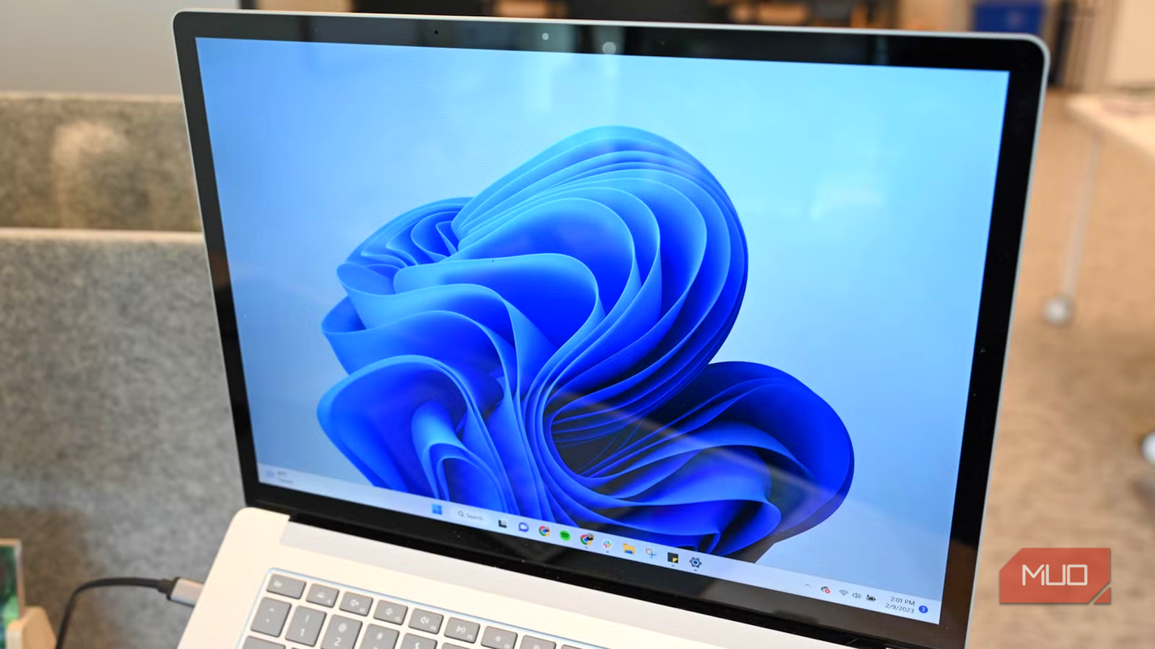 windows 11 on laptop screen.