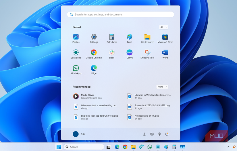 Windows 11 Start menu
