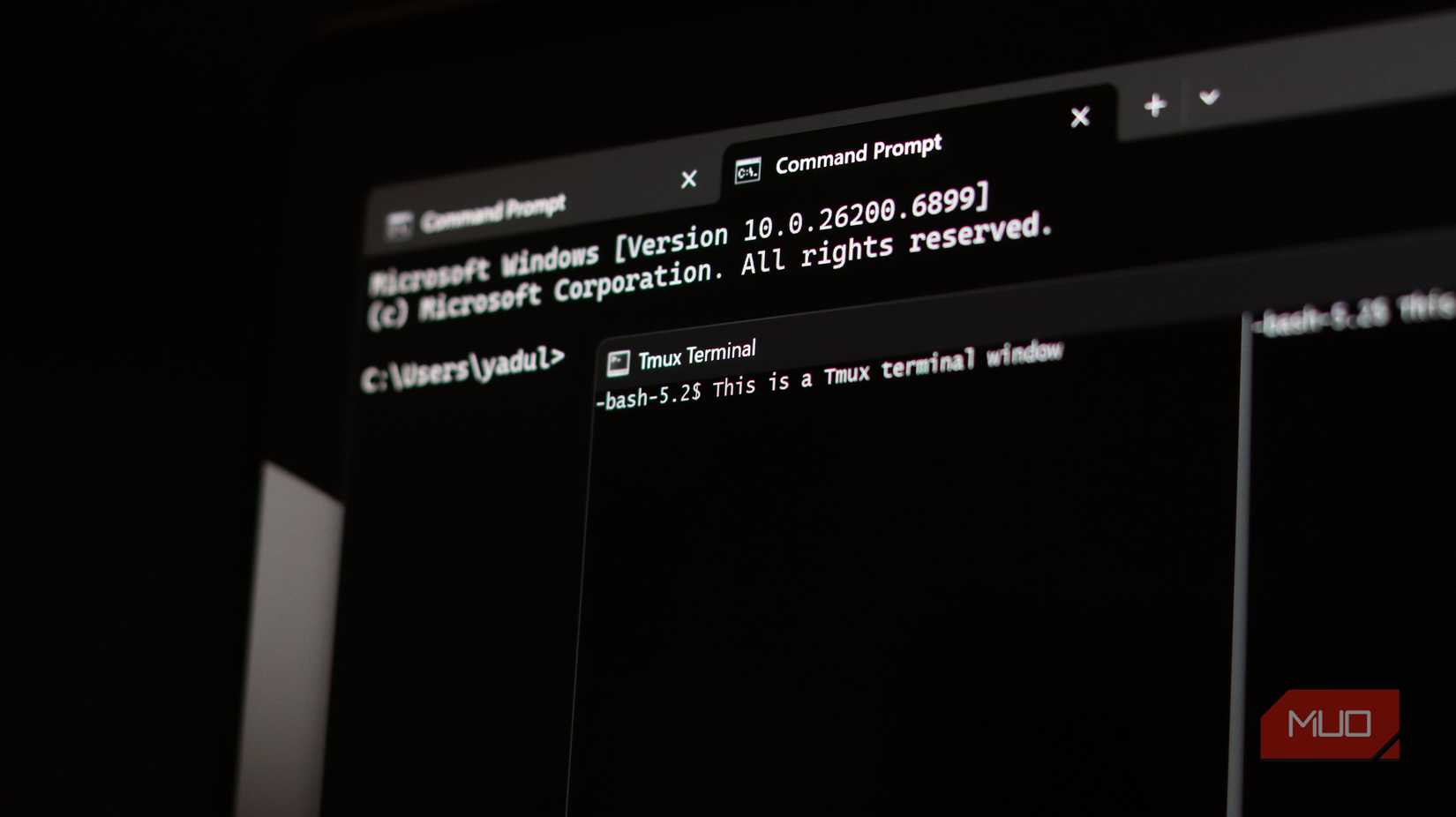 Windows Terminal and itmux open on Windows 11.