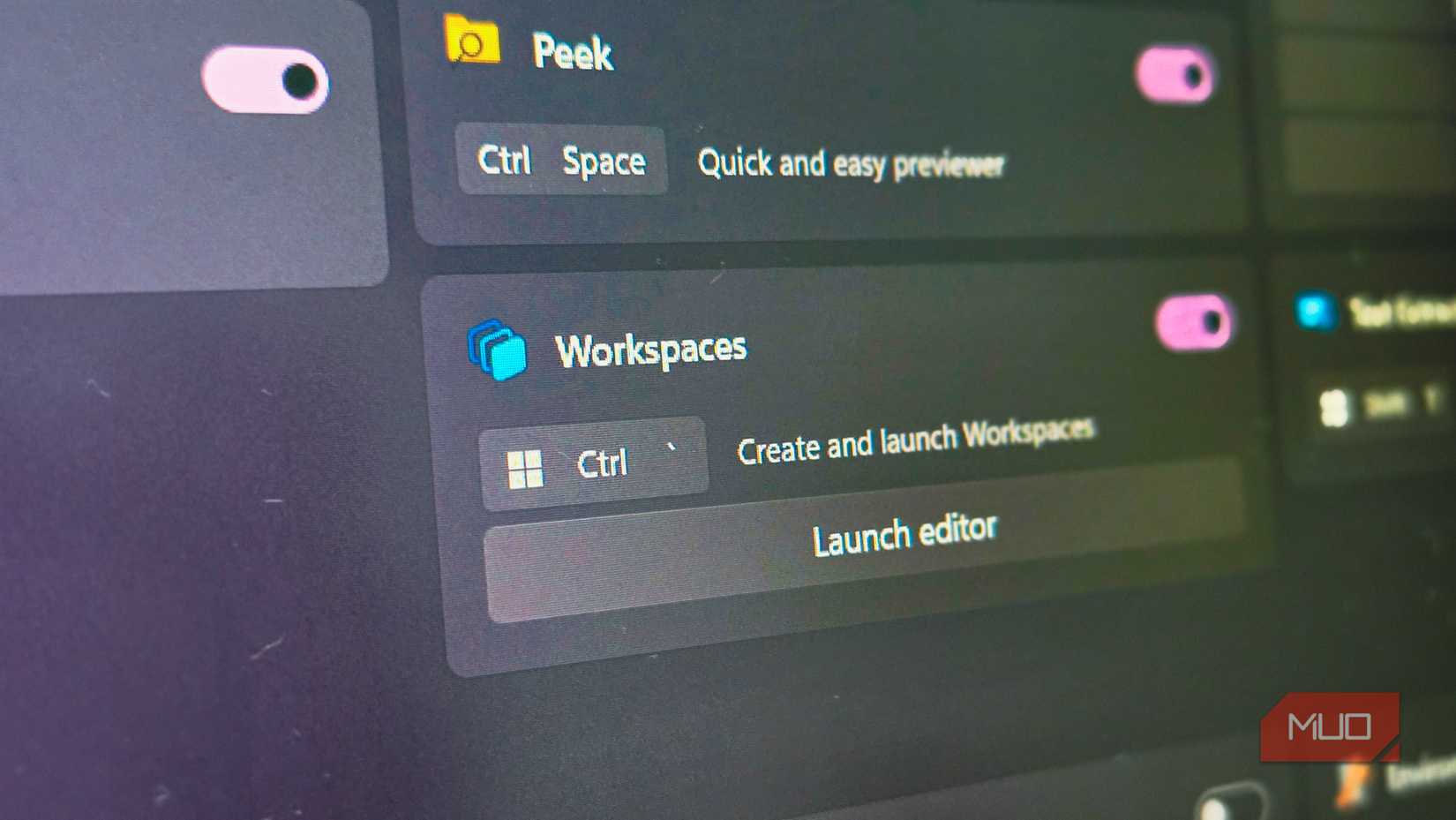 Workspaces tool on PowerToys