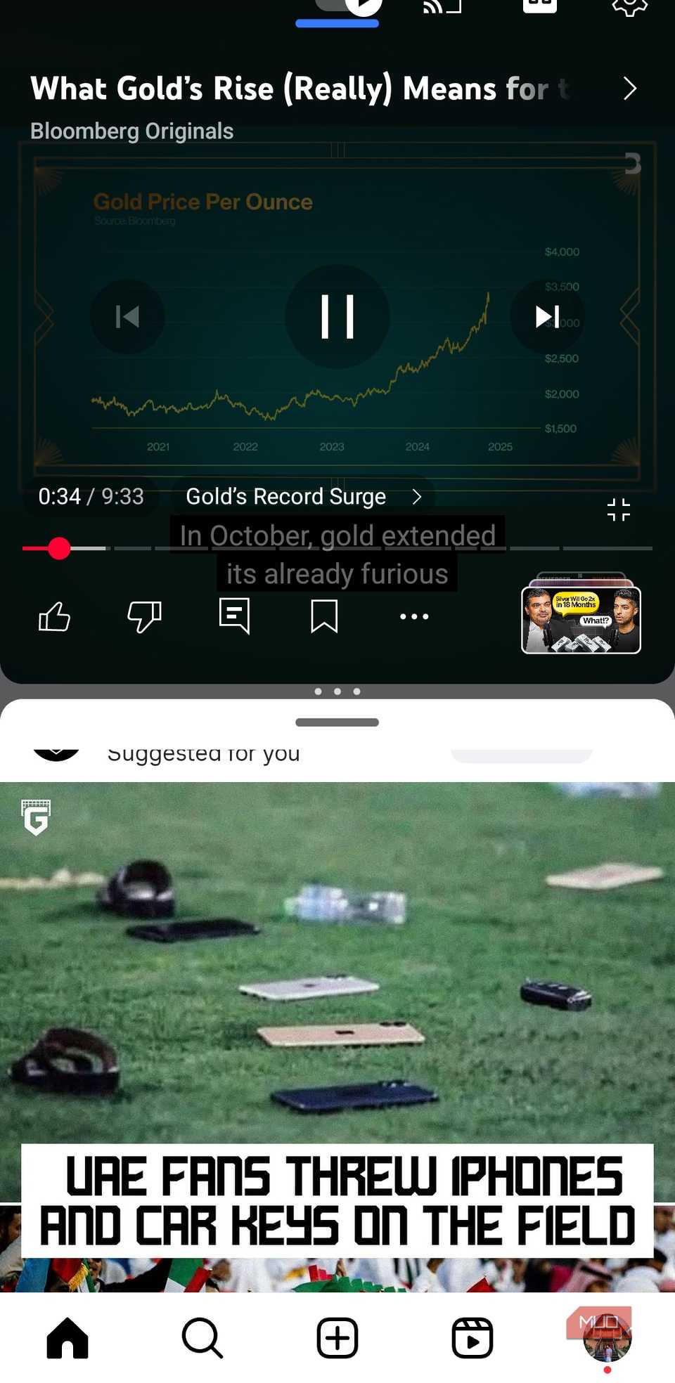 YouTube e Instagram en pantalla dividida