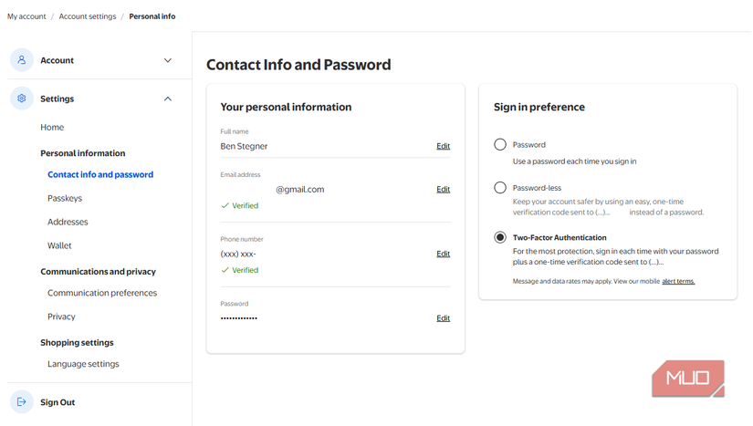 01 Walmart Account Security Options