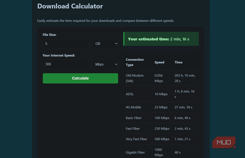 03 Download Speed Calculator Examples