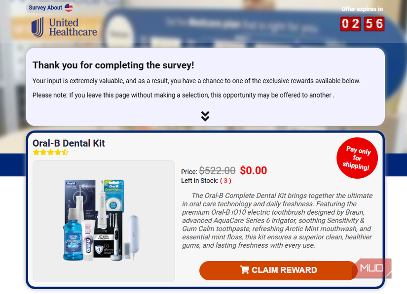 04 Oral B Scam Survey Complete Offer