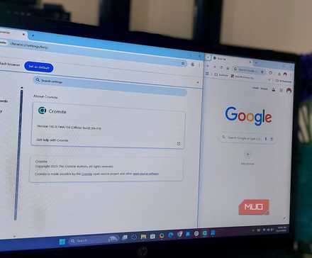 Google ChromeとCromiteブラウザの比較画面
