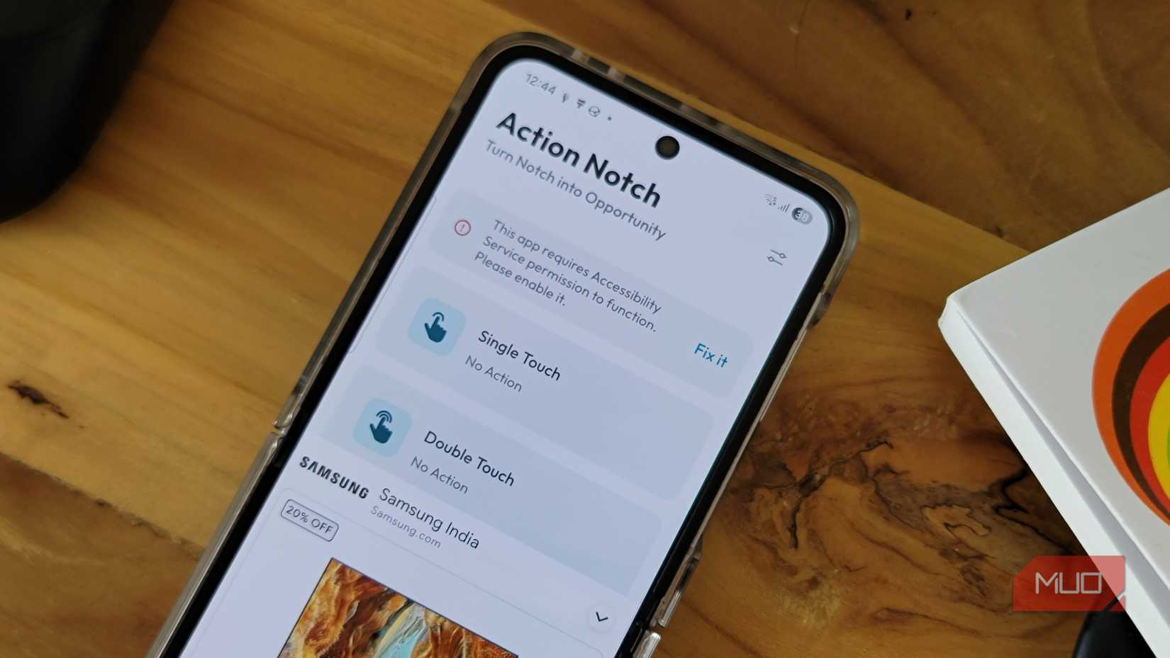 برنامه Action Notch باز در سامسونگ گلکسی Z Flip 6