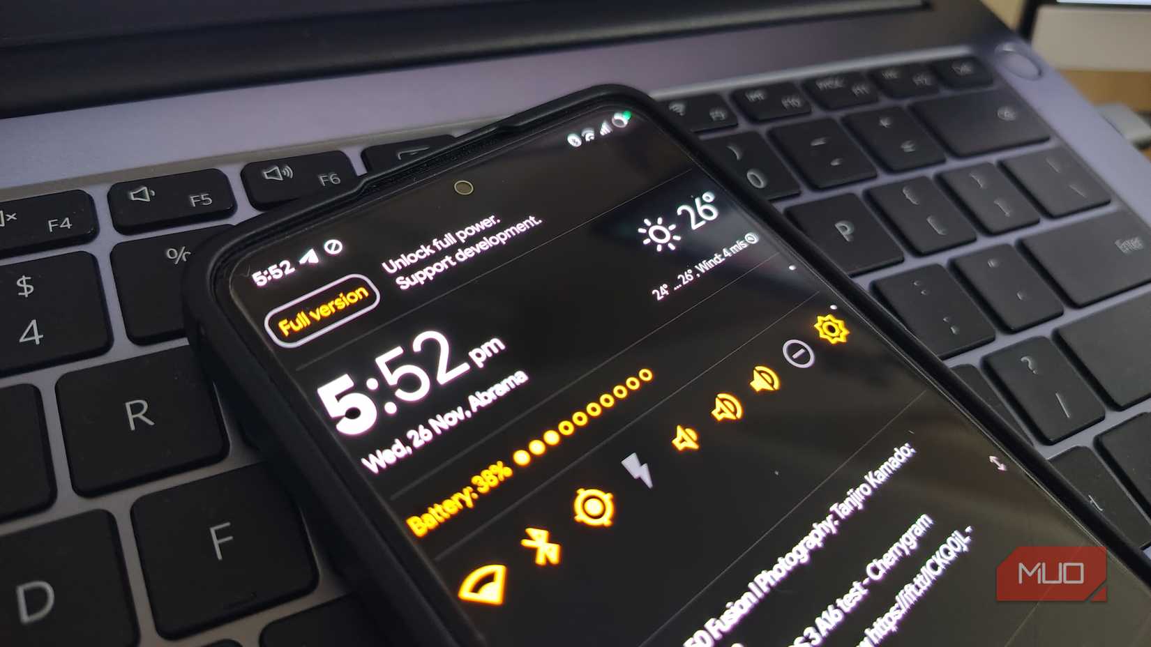 AIO Launcher home screen on Android Phone.