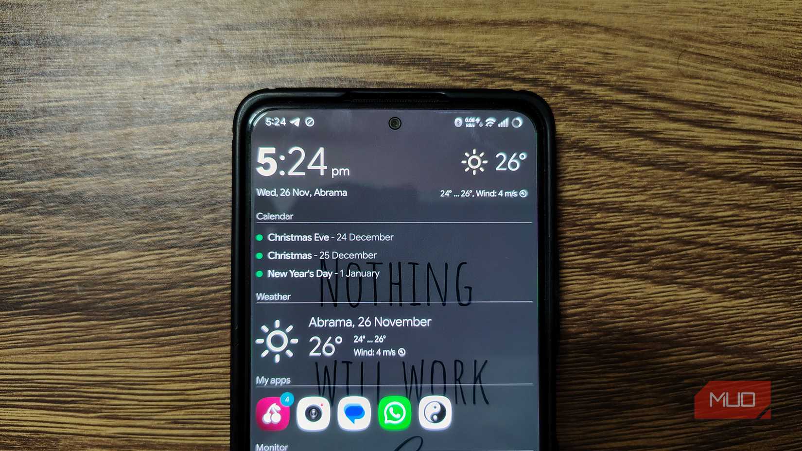 AIO Launcher home screen.
