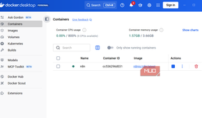 An n8n container running in Docker