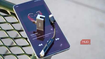 USB-C DACs atop an Android phone playing lossless audio.