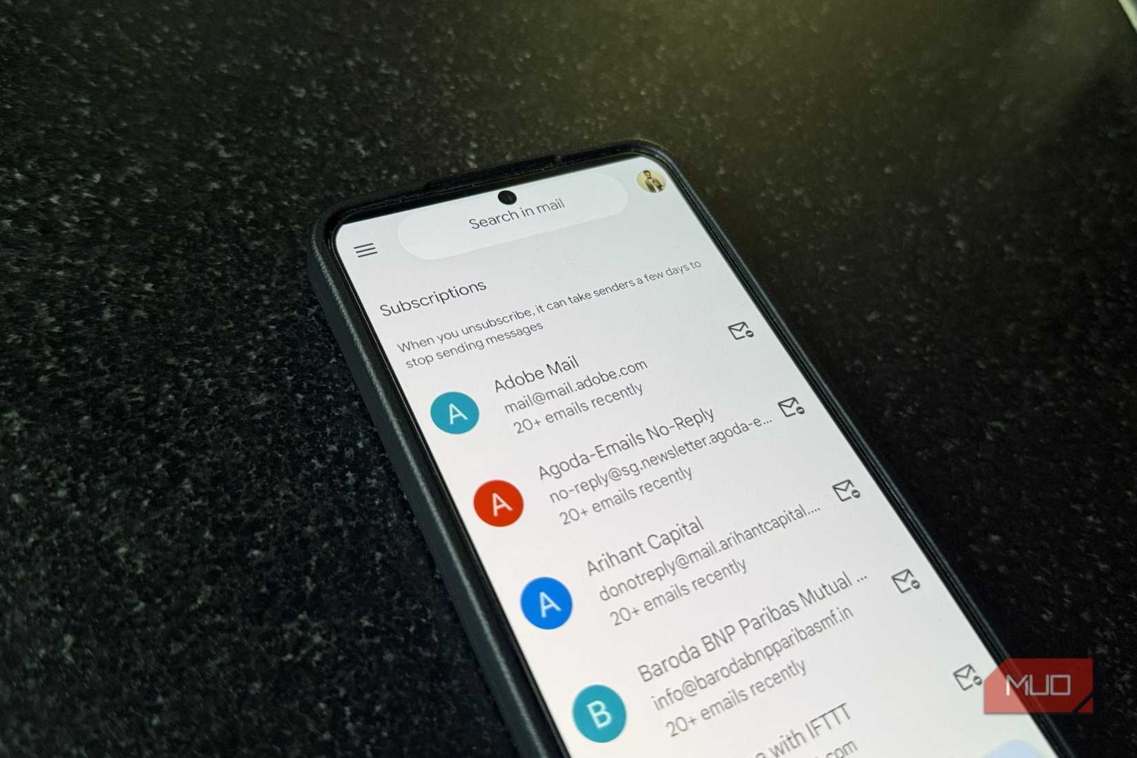 Androidスマホの同期設定画面イメージ