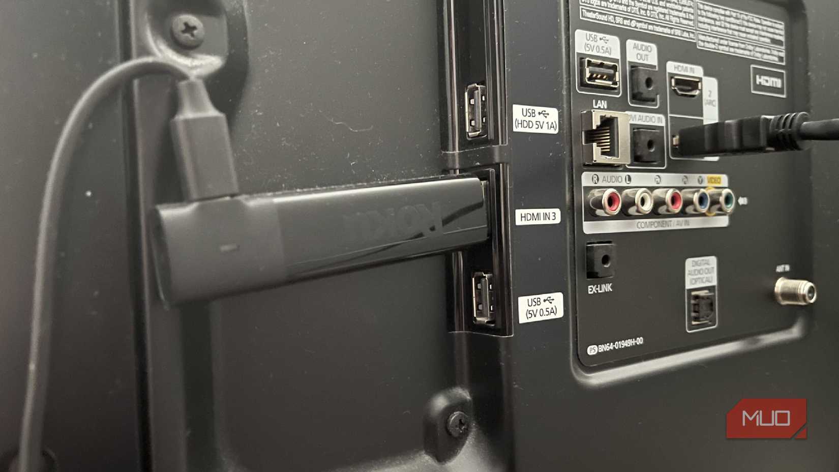 A Roku plugged into an HDMI port 