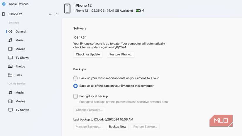 Backup iPhone Using Apple Devices on Windows