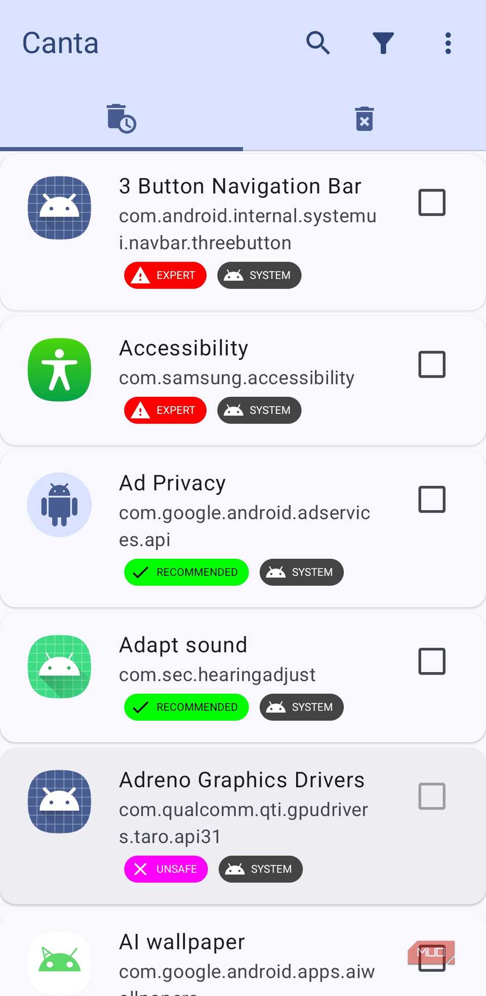 Canta app on Android phone