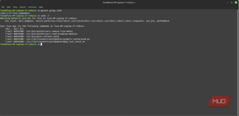 Checking exactly which commands your user can run with sudo