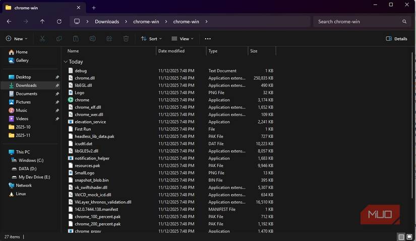 Chromite download folder